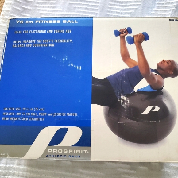 PROSPIRIT Athletic Gear 75cm Fitness Ball  - BLK - Picture 1 of 5